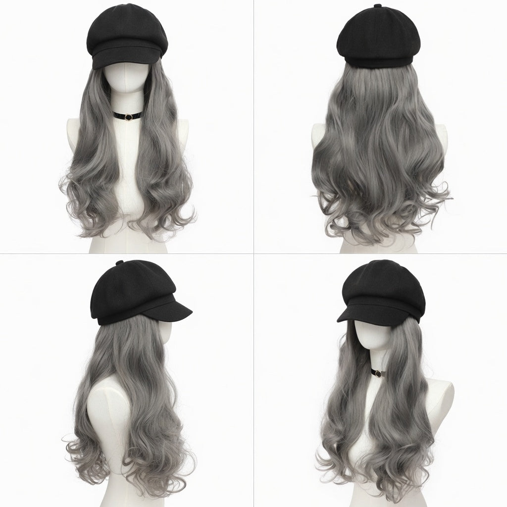 Wig Cap with Hair | Contour-Enhancing High-Temp Fiber Hat