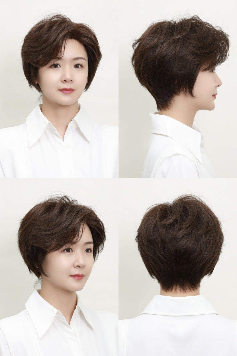 Pocket WIG｜出袋即靚｜清洗後自動回復髮型｜混合科技記憶髮-Sh001